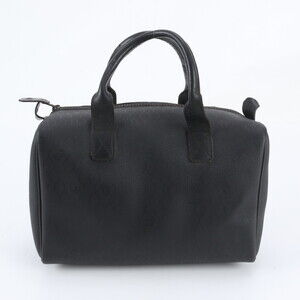 Christian Dior Honeycomb Pattern Leather Handbag Mini Boston Bag Tote Black W...